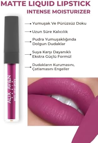 Alternative view of Uzun Süre Kalıcı Kadifemsi Kuruma Yapmayan Mat Likit Ruj - Lipstick 516 Fuchsia