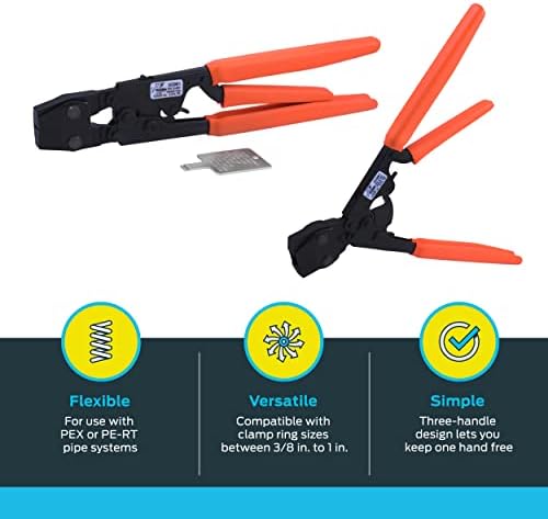 Alternative view of SharkBite PEX Kelepçe Aleti, Turuncu Saplı 3 Saplı Alet, Sıhhi Tesisat Armatürleri, PEX, PE-RT, UC961
