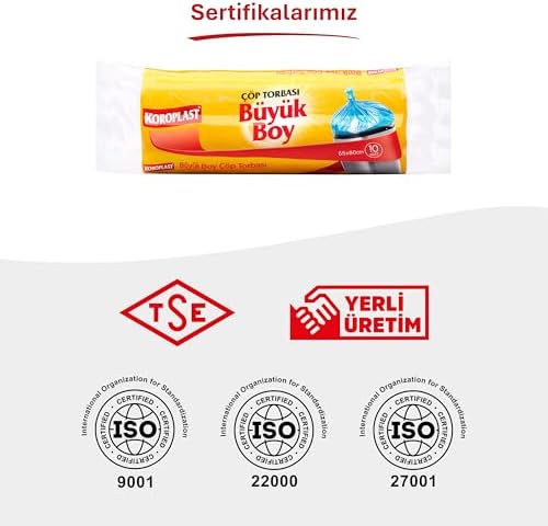 Alternative view of Büyük Boy Çöp Poşeti 10'lu 65x80 cm, Sızdırmaz ve Yırtılmaz, Ekonomik Büyük Boy Çöp Torbası, Geri Dönüştürülebilir Atık Torbası, Doğa Dostu, Sürdürülebilir, Güçlü ve Dayanıklı Çöp Poşeti