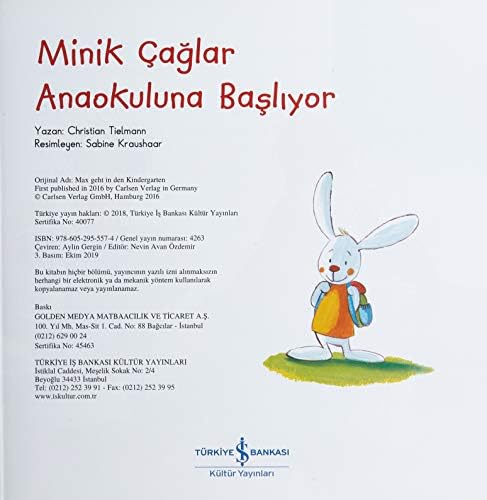 İlk Okuma Kitabım-Minik Çağlar Anaokuluna Başlıyor: İlk Okuma Kitabım