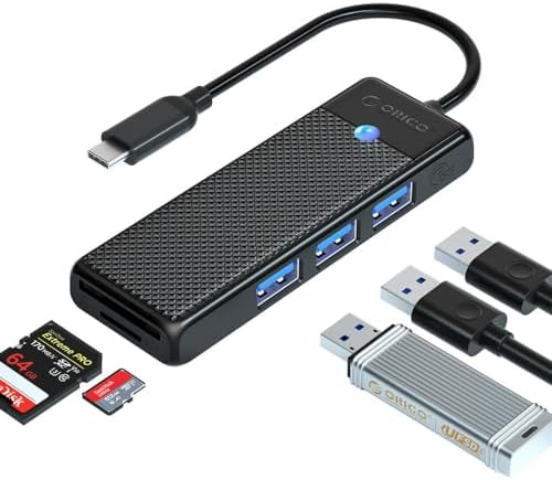 Type-C to 3.0 TF SD Kart Okuyucu 3 Portlu USB 3.0 Çoklayıcı Adaptör Siyah - Görsel 3