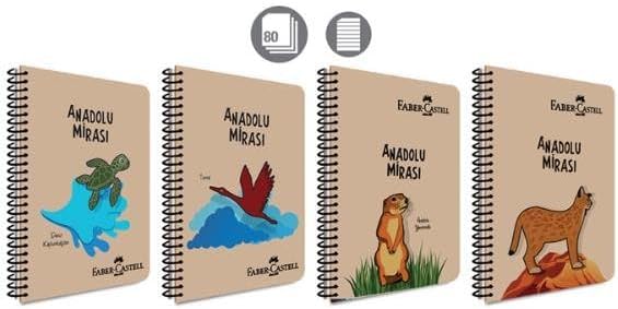 Spiralli Defter, A4, 80 Yaprak, 70g Kağıt, Çizgili, Anadolu Mirası Desenli, 500 Mikron PP Kapak, Dayanıklı ve Çevre Dostu Tasarım, Tekli Paket