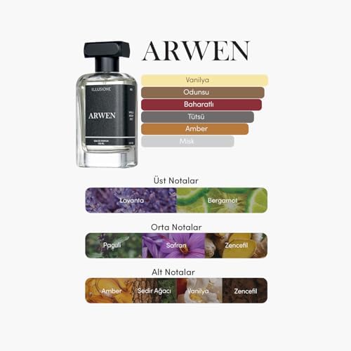 Arwen EDP Erkek Parfüm 100ml | Vanilya-Odunsu-Baharatlı | Lavanta, Safran,, Paçuli