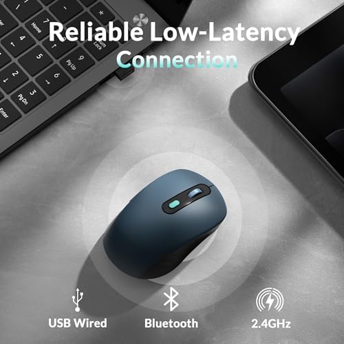 Keychron BM25 Kablosuz Fare, güvenilir PAW3212 sensöre sahiptir. 2.4 GHz, Bluetooth ve USB kablolu bağlantı (BM25-C61) - Görsel 3