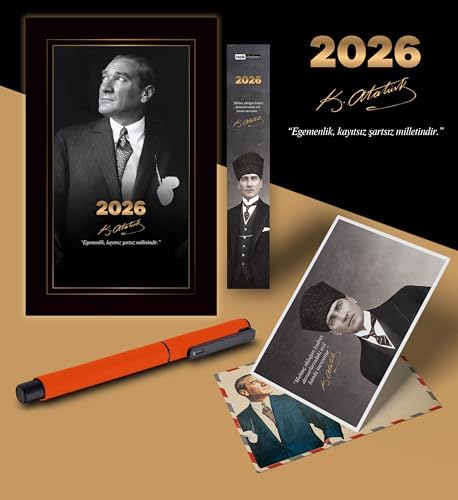 Alternative view of 2026 İstikbal Atatürk Ajandası Ayraç Kartpostal Kalem - Turuncu