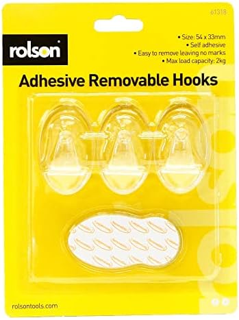 61318 3Pc Transparent Removable Adhesive Hook, Black - Görsel 2