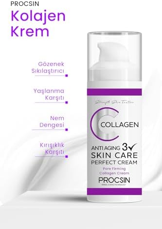 Anti-Aging Etkili Collagen Krem, Yaşlanma & Kırışıklık Karşıtı, Cilt Sıkılaştırıcı & Yenileyici, Günlük Bakım, 50 ML