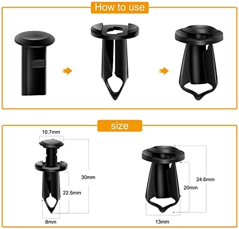 GOOACC Kapak altında 70 adet motor, sıçrama koruması, karoser vidaları, tampon, çamurluk, astar, itmeli retainer sabitleyici nietclips