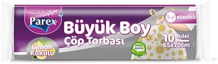 Büzgülü Çöp Torbası Limon Kokulu Büyük Boy