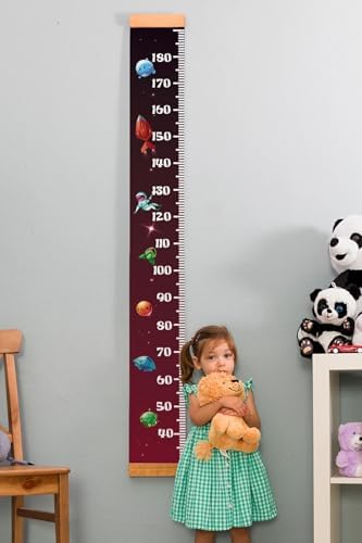 Çocuğa Hediye Uzay Tasarımlı Boy Ölçme Cetveli - Asılabilir Boy Ölçer - Duvar Bebek Boy Ölçer