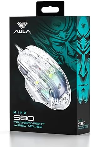 AULA S80 7200DPI 7 Tuşlu RGB Şeffaf Optik Oyuncu Mouse