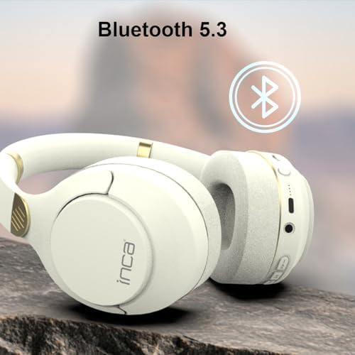 Inca IBK-503B Kablosuz 5.3 Bluetooth Hafıza Kart Destekli Kulak Üstü Kulaklık Beyaz 12 Saat pil ömrü 400Mah dahili Pil Arama Yanıtlama/Aramayı Sonlandırma/Ses Kontrolü/Duraklatma/Başlatma - Görsel 3