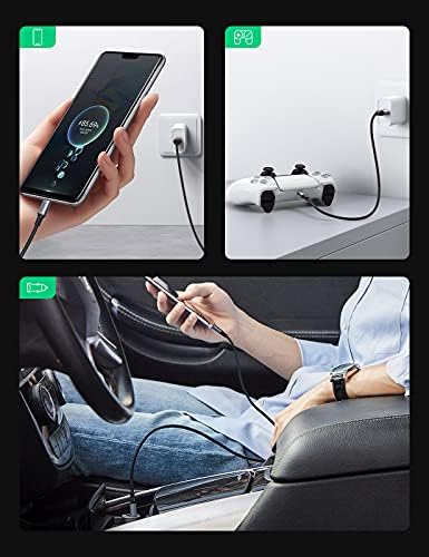 3.0 A USB-A & USB-C Örgülü Şarj ve Data Kablosu, 2 Metre, Siyah, 60128