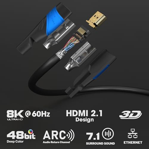 – 4K ve 8K HDMI Kablosu – 3,1m – 0,15-22,5m arasında mevcut – Her HDMI bağlantısı için (4K@120Hz & 8K@60Hz, Yüksek Hızlı Ethernet, TV, Blu-ray, PS5, Xbox, Switch – siyah)