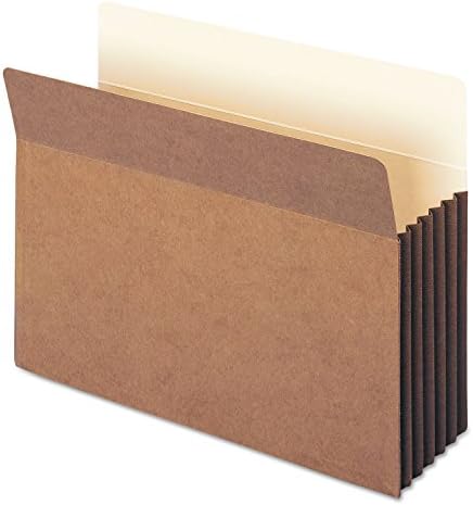 Smead TUFF® Dosya Cebi, Düz Kesim Tab, 5-1/4" Genişletme, Mektup Boyutu, Kırmızı İp, Kutu başına 10 (73390)