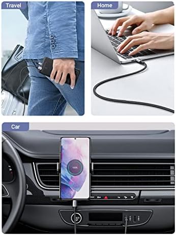 Alternative view of 2.0 A USB-A & USB-C Örgülü Şarj ve Data Kablosu, 25 Santimetre, Siyah, 60124