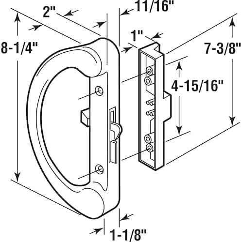 Alternative view of Prime-Line C 1252 Sliding Door Handle, Hook Latch, Black