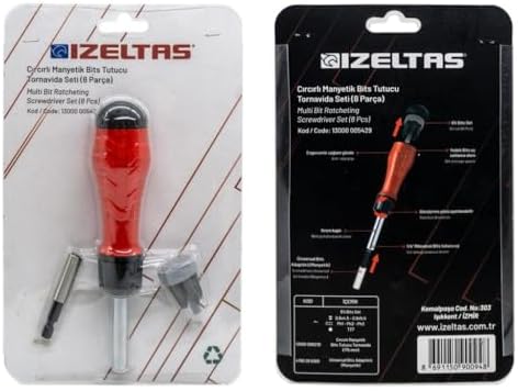 İzeltas 13000 005429 Cırcırlı Manyetik Bits Tutucu Tornavida Seti 8 Parça - Görsel 2