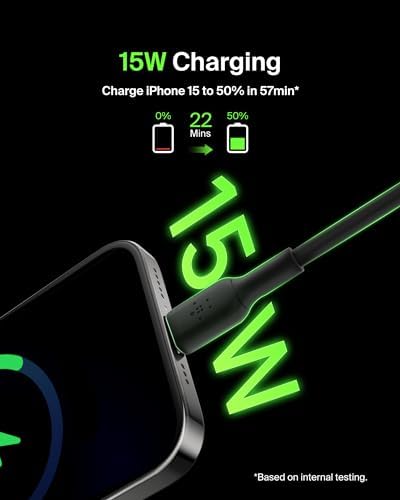 USB-C Kablosu (Boost Charge USB-C-USB Kablosu, Note10, S10, 4, iPad Pro, Switch ve daha fazlası için USB C Tipi Kablosu) 1 metre, Siyah