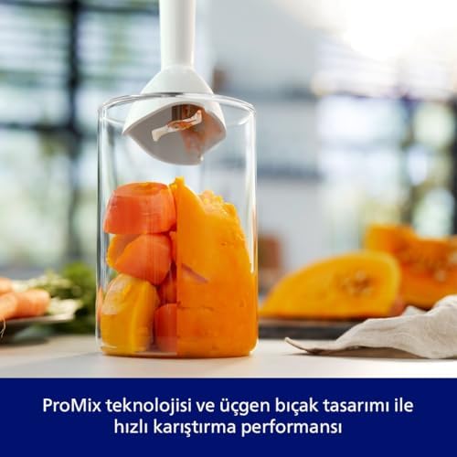 3000 Serisi El Blenderi ve Ölçü Kabı, 400W Motor, ProMix Teknolojisi, Sıçramayı Önleyen Bıçak Koruması, Ergonomik Tutuş, Kompakt Tasarım (HR2520/00)