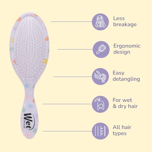 Wet Brush Orijinal Dolaşık Açıcı Saç Fırçası, Papatya (Hello) - Ultra Yumuşak IntelliFlex Kıllar - Detangler Fırçası, Tüm Saç Tipleri İçin Kolaylıkla Dolaşıklıklar İçinden Kayar - Kadınlar,