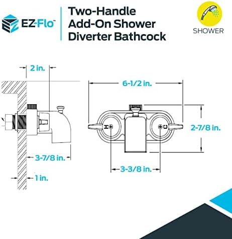 Ez-Flo 11129 Add-On Shower Diverter Bathcock Polished Chrome - Görsel 2