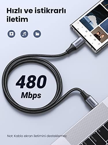USB C to Type-C PD 3.1 240W 5A Hızlı Şarj ve Data Kablosu 2 Metre