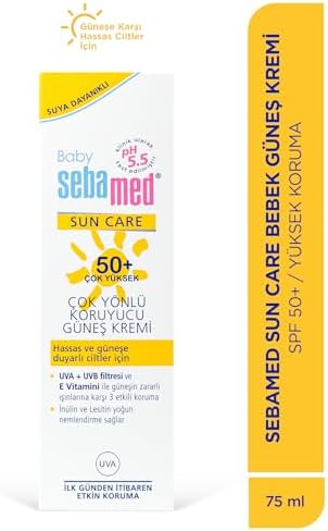 Baby SPF 50+ UVA - UVB Filtresi ve E Vitamini Etkili Çok Yönlü Koruyucu Çocuk Güneş Kremi 75 ml