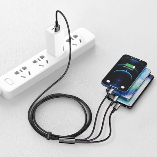 Alternative view of 3'ü 1 arada Kablo, USB'den mikro USB'ye/USB-C'ye/Lightning'e 3,5A, 1,5 m
