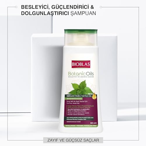 Saç Dökülmesine Karşı Bitkisel Şampuan – Isırgan Tohumu Yağı & Zeytinyağı İçerikli, Dolgunlaştırıcı Etki, Kompleks B19, 360 ml