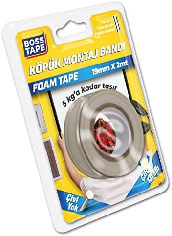 Tape Çift Tarafli Köpük Aksesuar Montaj Bandi 5 kg, 19 mm x 2 Metre Boyut