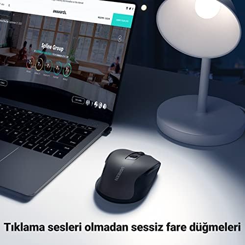 Dizüstü Bilgisayar Kablosuz Fare Ergonomik Sessiz Tıklama USB Fare, Hassas Takip Bilgisayar Faresi, Gecikmesiz Duyarlı 18 Aylık Pil Ömrü, 4000 DPI Ayarlanabilir - Görsel 3