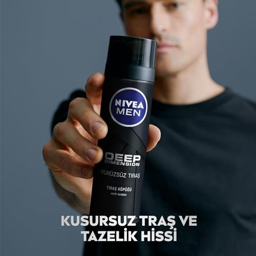 MEN Erkek Deep Dimension Tıraş Köpüğü 200 ml, Kusursuz Tıraş,Aktif Karbon, Kaygan Tıraş Deneyimi