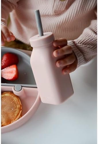 Alternative view of OiOi Hüp + Up -Şişe + Pipet - Pinky Pink/Powder Grey