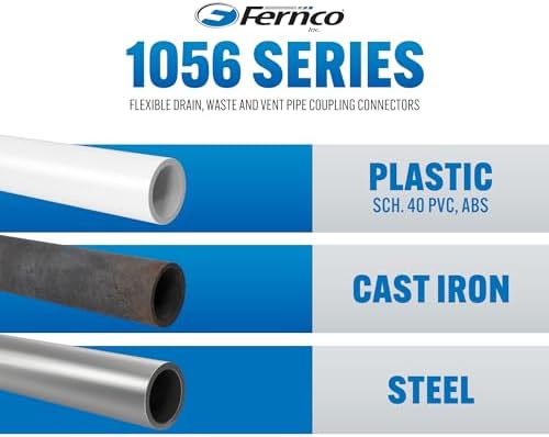 Fernco 1056-66 6 inç Dökme Demir/Plastik/Çelik Tesisat Bağlantıları için Esnek PVC Boru Bağlantıları Siyah - Görsel 3