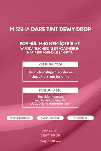 Alternative view of Uzun Süre Kalıcı, Nemli Bitiş Sunan Parlak Tint Dare Tint Dewy Drop (Rosy Drop)