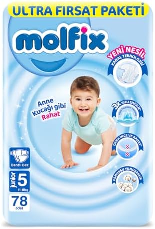 Alternative view of Bebek Bezi 3D Junior 5 Beden Aylık Paket 78 Adet, Beyaz