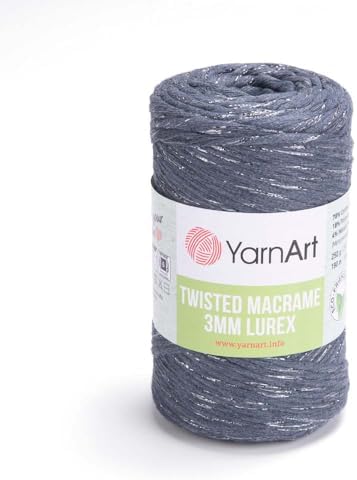 El Örgü İpi TWISTED MACRAME 3MM LUREX, 761, 4x250 gr - Görsel 2