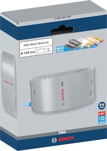 1 x PRO Multi Malzeme Delik Testeresi (Yumuşak Ahşap, Alçıpan Duvar için, Ø 108 mm, Profesyonel Aksesuar Matkap/Tornavida) - Görsel 3