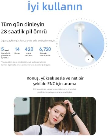 QCY AilyBuds Lite ENC Gürültü Engelleme Bluetooth 5.3 Kablosuz Kulaklık T29 Siyah - Görsel 2