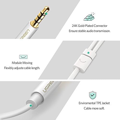Mikrofon ve Kulaklık Ayırıcı 3.5 mm Y Kablo Beyaz - Görsel 3