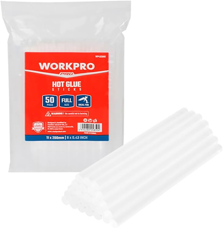 WP432002 11x200mm Sıcak Silikon Tabancası İçin 50 Adet Şeffaf Yedek Silikon/Mum