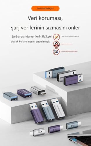 Type-C to Type-C Data Blocker - Veri Engelleyici Mor OTGBC - Görsel 3
