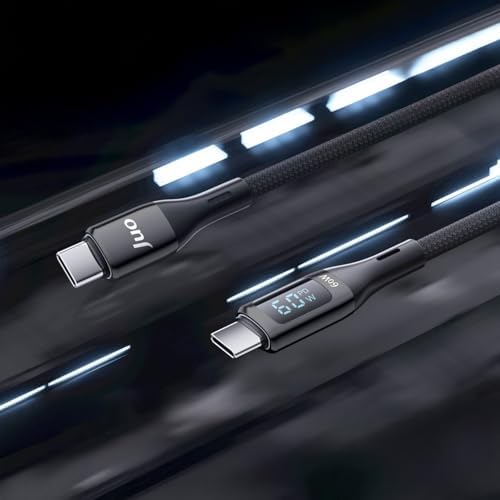 Alternative view of 60W Dijital Led Ekranlı Örgülü USB Type-C to Type-C Hızlı Şarj ve Data Kablosu 1 Metre