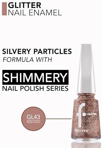 Yoğun Simli Şeffaf Oje - Glitter Nail Enamel - GL043 Rosegold-8682536050005