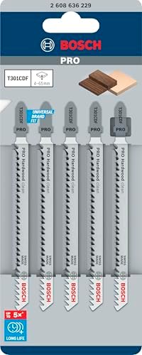 Professional 5 x dekupaj testere bıçağı T 301 CDF Clean sert ahşap için (sert ahşap, düz kesim, dekupaj testeresi aksesuarı) - Görsel 2