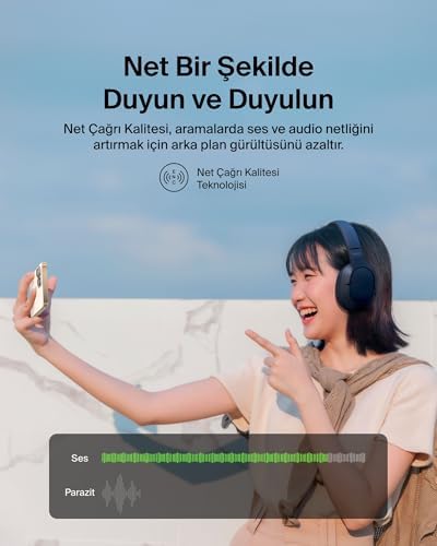 Alternative view of SoundForm Surround Bluetooth Kulak Üstü Kulaklık, Gürültü Engelleme, Kablosuz, 60 Saat Çalma Süresi, Yumuşak Kulak Yastıkları,, Galaxy, iPad, Seyahat, Ev, Ofis için, Mavi