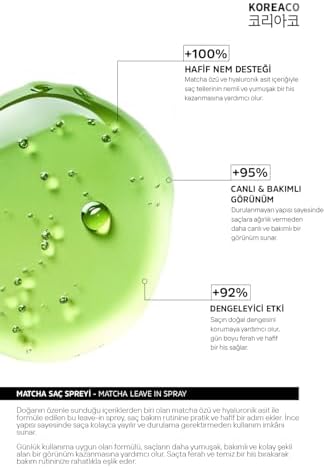 Matcha Mucize Leaving In Spray | Nemlendirici Hacim Veren Yapılandırıcı Saç Spreyi 150 ml