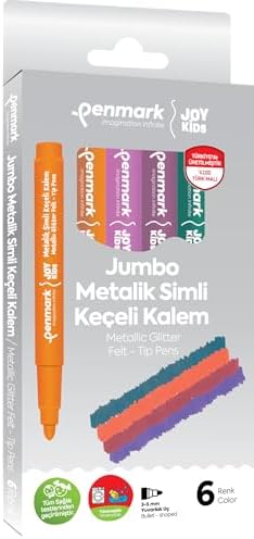 Alternative view of Penmark Süper Yıkanabilir Metalik Simli Jumbo Keçeli Kalem 6'lı
