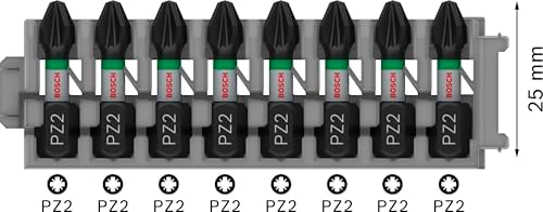 Professional Accessories 8tlg. Schrauber Bit Set Kreuzschlitz (Impact Control, PZ2 Bits, Länge 25 mm, Pick and Click) - Görsel 3